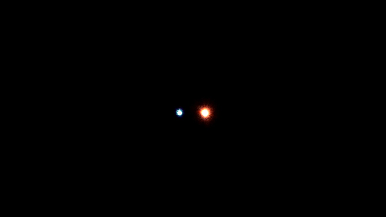 The double star Albireo: a golden star beside a sapphire-blue companion